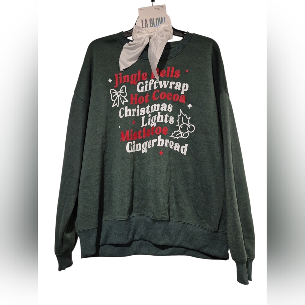 LA Glow Size XL Green Christmas Holiday Checklist Cozy Lacey Shorts PJ Set NWT